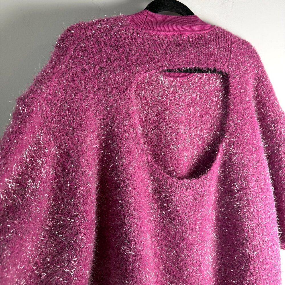 Anthropologie Maeve NWT Violetta Short Sleeve Open Back Sweater Pink Tinsel XL - Picture 9 of 12